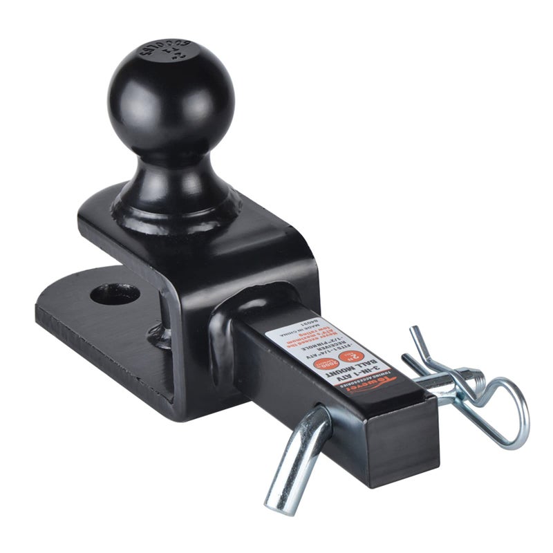 Towever 84031 Towever ATV Hitch Ball Mount 2 inch Ball with 1-1/4 inch Solid Shank, with 1/2 inch Pin & Clip, Rated 2000 lbs - Image 3